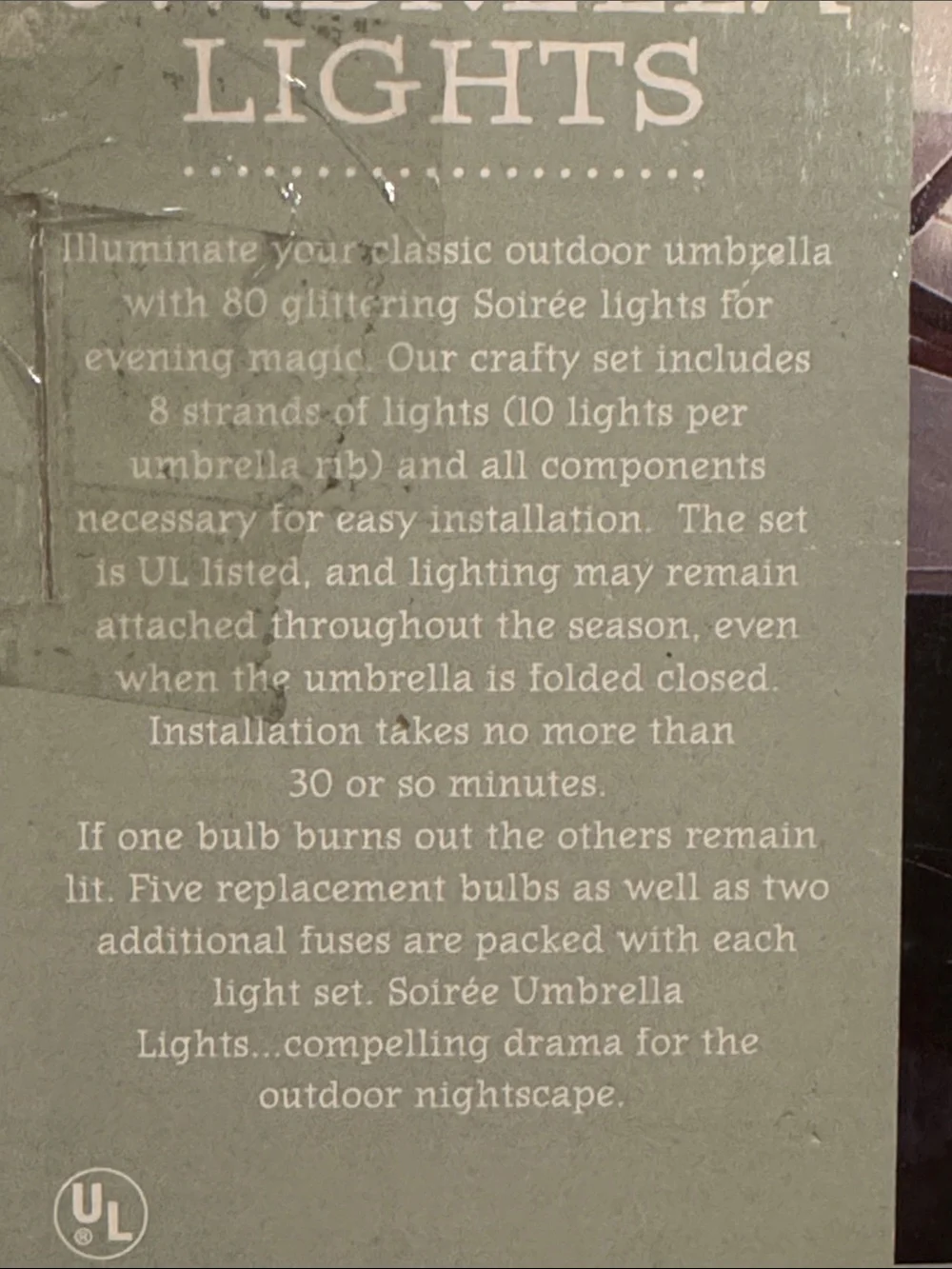 NIB Restoration Hardware Soirée Umbrella Lights Entertainment Outdoor Living NEW